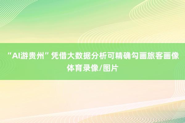 “AI游贵州”凭借大数据分析可精确勾画旅客画像体育录像/图片