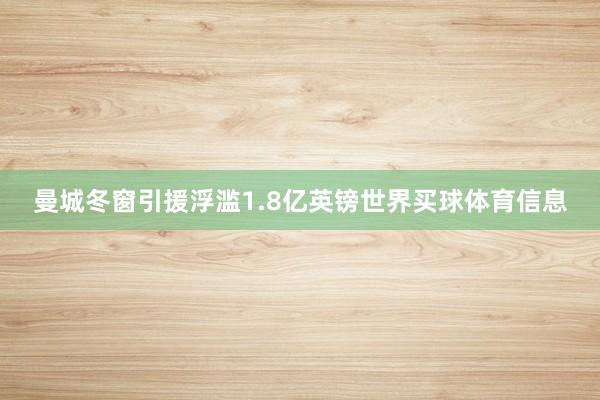 曼城冬窗引援浮滥1.8亿英镑世界买球体育信息