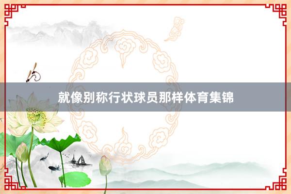 就像别称行状球员那样体育集锦