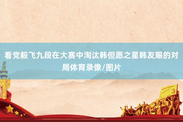 看党毅飞九段在大赛中淘汰韩但愿之星韩友赈的对局体育录像/图片