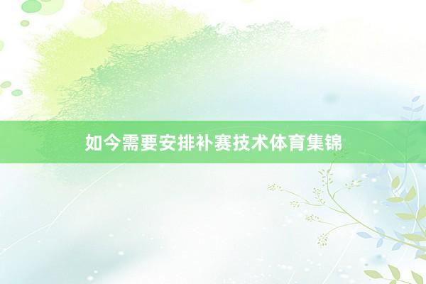 如今需要安排补赛技术体育集锦