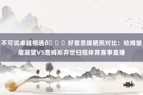 不可说卓越相通😂好意思媒晒照对比：哈姆皱眉凝望VS詹姆斯弃世扫视体育赛事直播