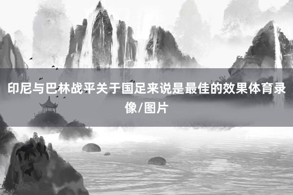 印尼与巴林战平关于国足来说是最佳的效果体育录像/图片