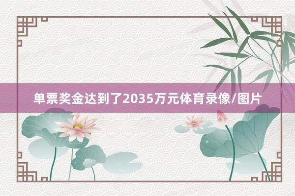 单票奖金达到了2035万元体育录像/图片
