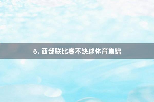 6. 西部联比赛不缺球体育集锦