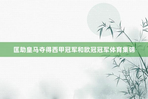 匡助皇马夺得西甲冠军和欧冠冠军体育集锦