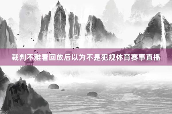 裁判不雅看回放后以为不是犯规体育赛事直播