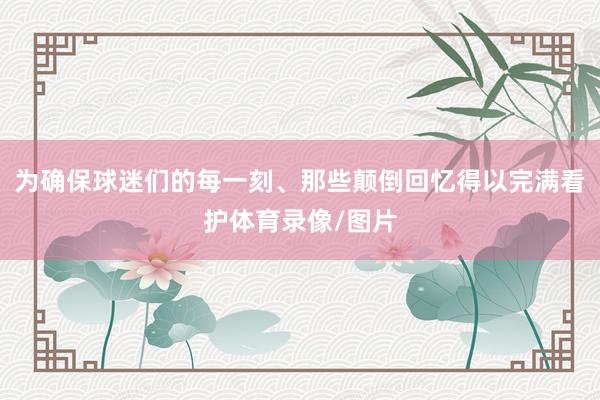 为确保球迷们的每一刻、那些颠倒回忆得以完满看护体育录像/图片