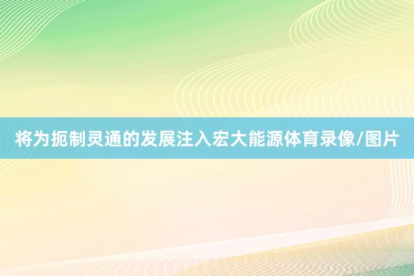 将为扼制灵通的发展注入宏大能源体育录像/图片