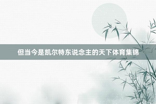 但当今是凯尔特东说念主的天下体育集锦