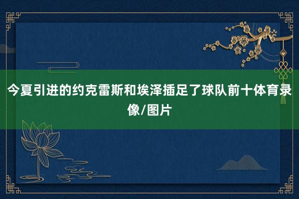 今夏引进的约克雷斯和埃泽插足了球队前十体育录像/图片