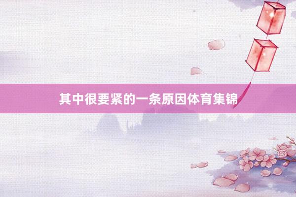 其中很要紧的一条原因体育集锦