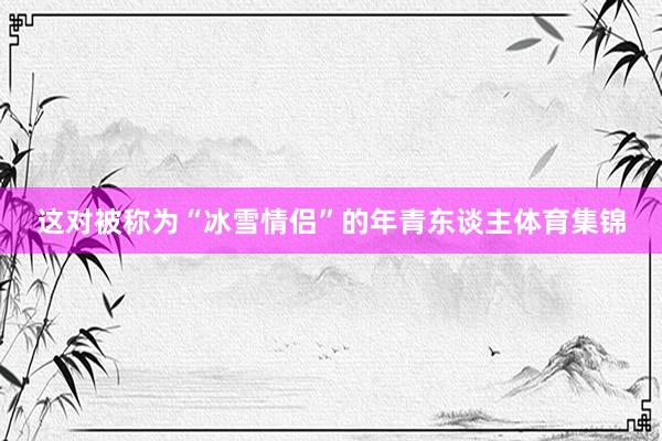 这对被称为“冰雪情侣”的年青东谈主体育集锦