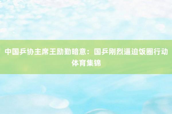 中国乒协主席王励勤暗意：国乒刚烈逼迫饭圈行动体育集锦
