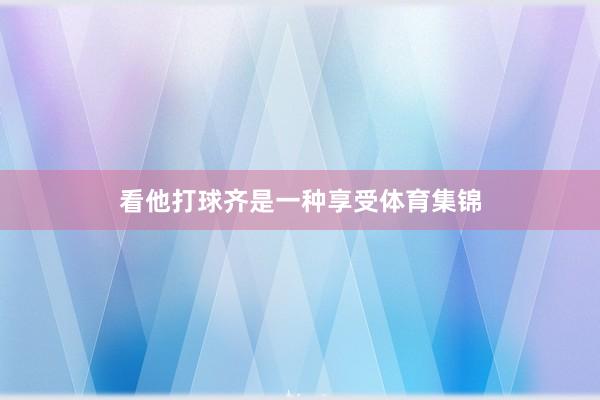 看他打球齐是一种享受体育集锦
