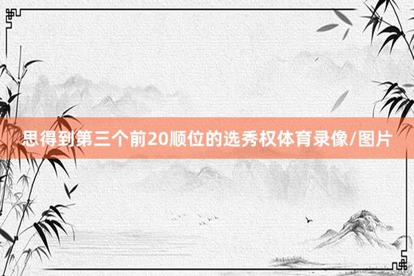 思得到第三个前20顺位的选秀权体育录像/图片